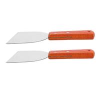 Holibanna Lot de 2 Pelles à Steak en Acier Inoxydable Manche en Bois, Base Plate Antidérapante, Ustensiles Cuisine Professionnels pour Griller et Frire la Viande la Maison Hôtel