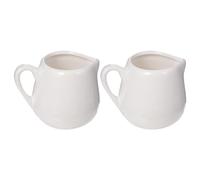 Holibanna Mini Pichet à Lait et Bec Verseur Anti-goutte avec Poignée Ergonomique 2 Pièces en Céramique Blanc 100ml pour Sauce Cuisine