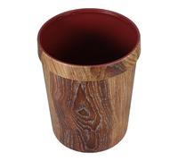 Holibanna Poubelle Non Couverte en Plastique Effet Bois, 10 L, Café