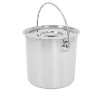 Holibanna Seau Portable en Acier Inoxydable 304 avec Couvercle, Bac de Stockage pour Liquides et Aliments en Ferme Grand Volume