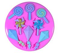 Holiday Fun cerfs-volants lolipops Moulin à vent Pinwheel Moule en silicone Moule pour décoration gâteau glaçage pour gâteau Sugarcraft outil de fées Blessings