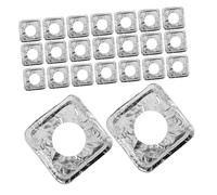 HOLIDYOYO 100 Protège-brûleurs en Aluminium Épais 3,5 Microns Carrés, Anti-huile, Jetables, Réglables, pour Cuisinière à Gaz - Couvercles de Brûleur Résistants et Nettoyage Facile, Adaptés