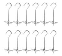 HOLIDYOYO 12 Pièces Crochet de Plafond Lourd en Fer Galvanisé, Ailettes | Suspente pour Murs Creux, Usage Maison et Porche, pour Guirlandes Lumineuses et Jardinières
