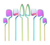 HOLIDYOYO 2ensembles Couverts de Service Acier Inoxydable Cuillères à Dessert Café avec Poignée Longue et Compatible Lave-vaisselle Design Suspendable pour Rangement Pratique