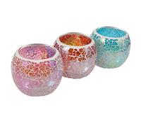 HOLIDYOYO 3pièces Bougeoir Verre pour Bougie Chauffe-Plat Lot de Petits Bougeoirs Votifs Centre De Table Décoratif