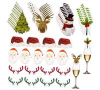 HOLIDYOYO 80 Pièces Marqueurs de Verres à Vin Breloques pour Verres à Vin Décorations à Cocktail