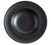HOLIDYOYO Assiette Creuse en Céramique Noire pour Soupe, Pâtes et Salade | Forme Ronde, Bord Lisse et Entretien Facile, Adaptée au Camping Pique-niques