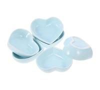 HOLIDYOYO Assiettes à Sauce en Céramique Bleue Forme Cœur 6 Pièces pour Assaisonnement et Décoration de Table Style Japonerie Adaptées aux Restaurants et Familles Réutilisable