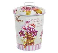 HOLIDYOYO Boîte à Biscuits Couvercle et Petite Poignée Facile à Utiliser en Fer Motif Fleur une Ambiance Festive pour Stockage de Snacks