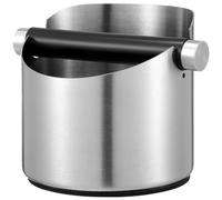 HOLIDYOYO Boîte à thé en acier inoxydable, seau à thé rond, grande capacité, base antidérapante, barre amovible, pour machine à café semi-automatique italienne, argent