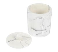 HOLIDYOYO Boîte de Rangement Petit Accessoire Effet marbre avec Couvercle, boîte en résine pour Coton et Cure-Dents, conteneur élégant pour Salle de Bain et Coiffeuse