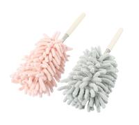 HOLIDYOYO Brosse Telescopique de Nettoyage 2pcs Tête Pliable en Chenille et Acier Inoxydable, Plumeau à Main Léger Nettoyage Poussière