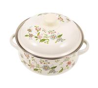 HOLIDYOYO Casserole Japonaise Induction en Émail, Faitout Émaillé Multifonction Couvercle, Poignée Confortable et Chaleur Homogène, pour Soupe et Ragoût
