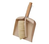 HOLIDYOYO Ensemble pour Nettoyer Mini Pelle Beige Balai et Poussière en Bois 2 Pièces Poils Pointus Claviers et Rebords de Fenêtres