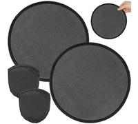 HOLIDYOYO Éventail Rond Pliable Portable Facile à Plier 2pcs en Plastique et Tissu, Mini Circulaire Élégant pour L'décoration Costume