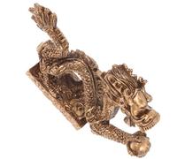 HOLIDYOYO Figurine de Dragon Chinois en Résine Style Ancien, Statue Décorative de Dragon Imitation Cuivre, Modèle Vintage Taille N°5, Décoration Intérieure pour Salon et Bureau