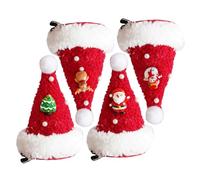 HOLIDYOYO Lot de 4 Pince à Cheveux de Chapeau de Noël Barrettes Festives en Peluche Accessoires pour Filles et Garçon et Filles Décoration de Fête de Noël Motifs Sapin Bonhomme de Neige