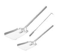 HOLIDYOYO Pelle à Cendres Kit D'outils Design Élégant et Crochet de Feu 3 Pièces en Acier Argenté Confort Ergonomique pour Cheminée pour Usage Intérieur