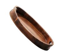 HOLIDYOYO Plateau Ovale en Bois Naturel Poignées, Tray Portable et Isolé Thermiquement pour Servir Apéritifs sur Table Basse Cuisine