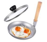 HOLIDYOYO Poêle à Tamagoyaki Oyakodon Manche en Bois, Acier Inoxydable, Petite Taille Confortable Cuisine Domestique et Professionnelle