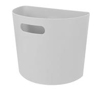 HOLIDYOYO Poubelle Murale en Plastique Cuisine, Demi-ronde, Petite | Installation Facile, Structure Résistante aux Chutes, Surface Lisse Polie, Gain de Place, Gris Blanc
