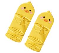 HOLIDYOYO Support Mural pour Rangement Quotidien Jaune 2pcs pour Éponge de Maquillage Design Décoratif et Pratique en PP Multi-Couches sur Coiffeuse