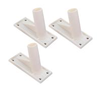 HOLIDYOYO Support Mural Stickers Muraux Foot Adhésif en Plastique Blanc Étanche et Facile à Installer, Lot de 3 Pièces pour Mât de Drapeau pour Murs et Camions