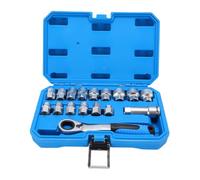 Holigie Jeu de 17 douilles traversantes 3/8 et 1/2 pouces avec cliquet en acier cr-v 72T