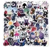 Hollow Knight Lot de 50 autocollants en vinyle pour enfants, motif chevalier creux pour bouteille d'eau, ordinateur portable, téléphone, scrapbooking, journal intime, pour adultes et adolescents