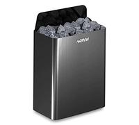HOLL'S - Harvia Black Steel 9 KW - Poêle Électrique pour Sauna Traditionnel en Bois - Acier Inoxydable avec Unité de Commande Séparée - Utilisation avec Pierres - Positionnement Mural - Noir