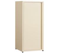 HollyHOME Placard de classement à une porte avec fermoir magnétique en métal, placard de rangement pour bureau, 2 étagères réglables pour classeurs pour petite garde-robe à domicile, crème