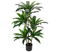 Hollyone Dracaena Fragrans - Grandes plantes artificielles de 1,2 m avec troncs durables et feuilles réalistes, pour décoration d'intérieur et de salon (120 cm)