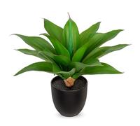 Hollyone Plante d'agave artificielle de 33 cm - Petite plante d'intérieur artificielle en pot - Plante verte pour décoration de table, bureau, maison, salle de bain, décoration intérieure