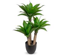 Hollyone Plante d'agave artificielle de 60 cm - Plante d'intérieur - Plante artificielle en pot - Plante verte pour décoration de table, bureau, maison, salle de bain, décoration intérieure