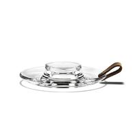 Holmegaard Bougeoir design en verre et cuir 17 cm