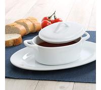 Holst Porcelaine COC 201 FA1 Cocotte pour Soupe et Ragoût Set de présentation 0,40 l 18 x 25 cm, Porcelaine, Blanc, 25 x 18 x 9,5 cm