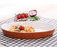 'Holst Porcelaine TOB 15528 Plat et de Moule Ovale Marrone en céramique, Blanc/Marron, 29 x 16 x 4,5 cm