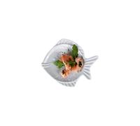 Holst Porzellan Fish Nemo Lot de 6 Assiettes à Poisson/Assiettes à Poisson 12 cm Blanc 12 x 10,5 x 1,5 cm