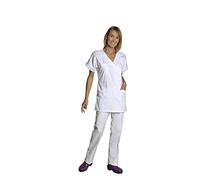 Holtex WBAL07_95 Tunique Femme Vêtement Baltique, Piqué, Col En V, Manches Courtes, Taille 5, Blanc