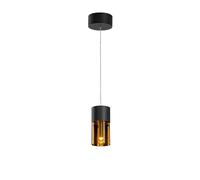 Holtkötter Aura P1 Verre Pendelleuchte, noir, verre ambre
