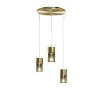 Holtkötter Aura R3 Verre Pendelleuchte, laiton anodisé, verre ambre