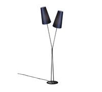 Holtkötter Fifties 6356-2 noir Stehleuchte, 2 abat-jours bleu foncé