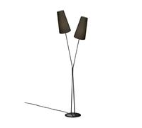 Holtkötter Fifties 6356-2 noir Stehleuchte, 2 abat-jours gris ardoise