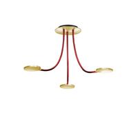 Holtkötter Flex D3 9923-3 Deckenleuchte, laiton anodisé, tube flexible rouge