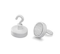 Aimant à crochet, blanc, diamètre: 25 mm