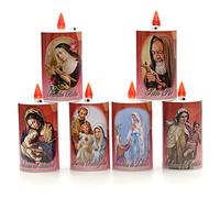 Holyart Bougie veilleuse Rouge LED avec Images, éco, Notre-Dame de Lourdes