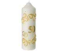 Holyart Bougies, cierges, chandelles: Bougie noces d'or alliances dorées 165x50 mm