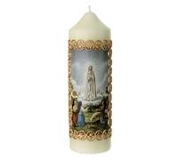 Holyart Bougies, cierges, chandelles: Bougie Notre-Dame de Fatima encadrement doré 165x50 mm