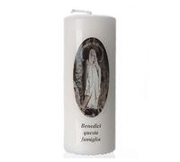 Holyart Bougies, cierges, chandelles: Bougie Notre-Dame de Lourdes 13x5 cm blanc