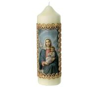 Holyart Bougies, cierges, chandelles: Bougie Vierge à l'Enfant contour or 165x50 mm